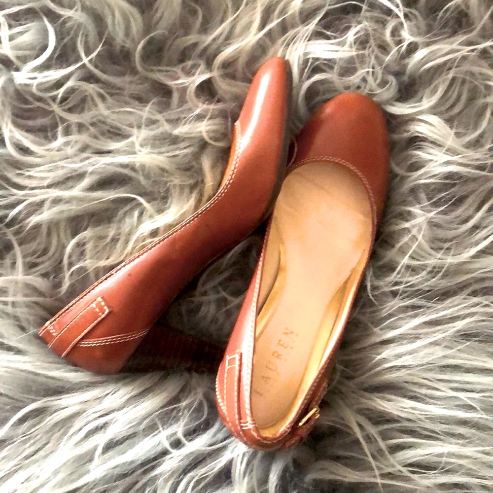 Ralph Lauren Tan Heels Size 6.5